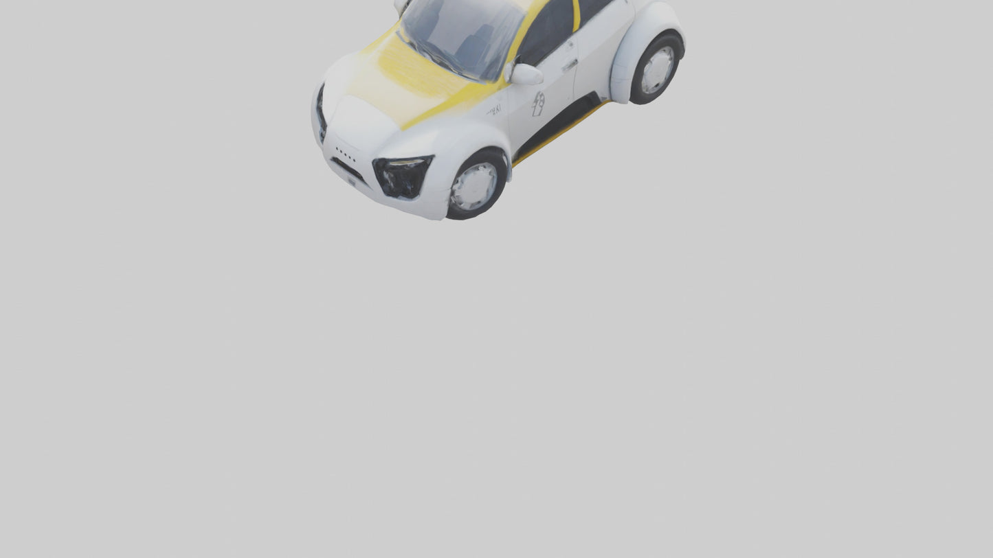 3D model Robot version of a taxi model VR / AR / low-poly