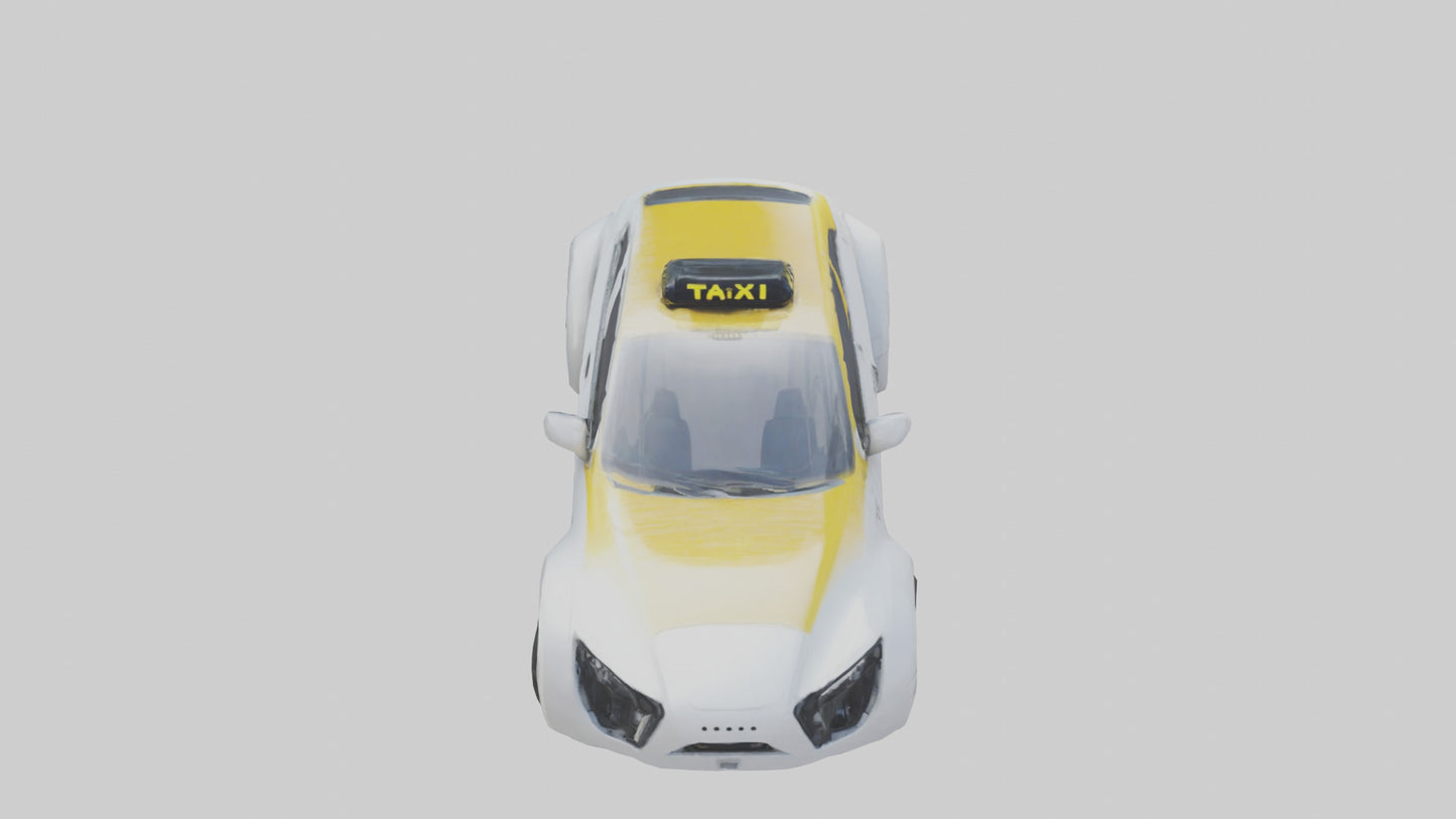 3D model Robot version of a taxi model VR / AR / low-poly