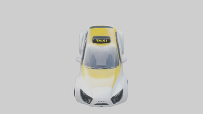 3D model Robot version of a taxi model VR / AR / low-poly