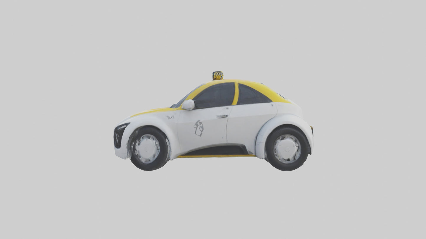 3D model Robot version of a taxi model VR / AR / low-poly