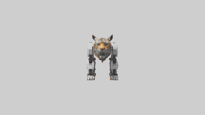 3D model Robot version of a tiger model VR / AR / low-poly