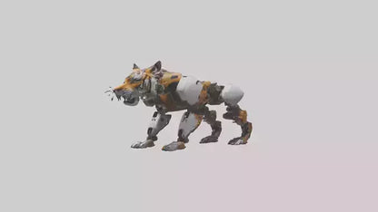 3D model Robot version of a tiger model VR / AR / low-poly