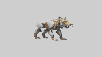 3D model Robot version of a tiger model VR / AR / low-poly