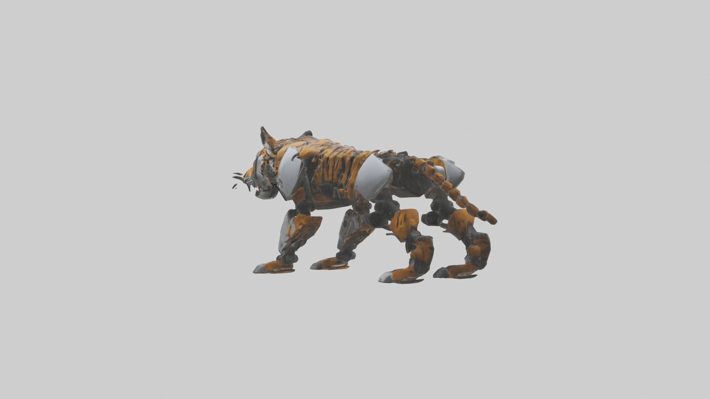 3D model Robot version of a tiger model VR / AR / low-poly