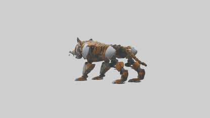 3D model Robot version of a tiger model VR / AR / low-poly