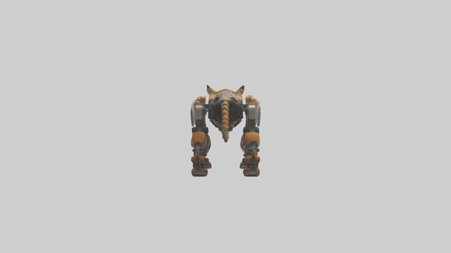 3D model Robot version of a tiger model VR / AR / low-poly