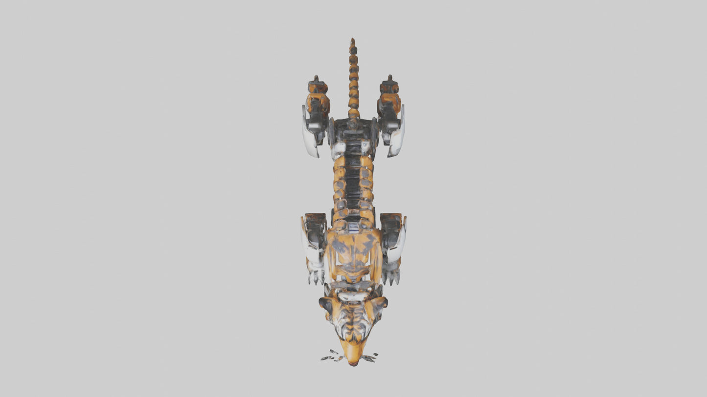 3D model Robot version of a tiger model VR / AR / low-poly