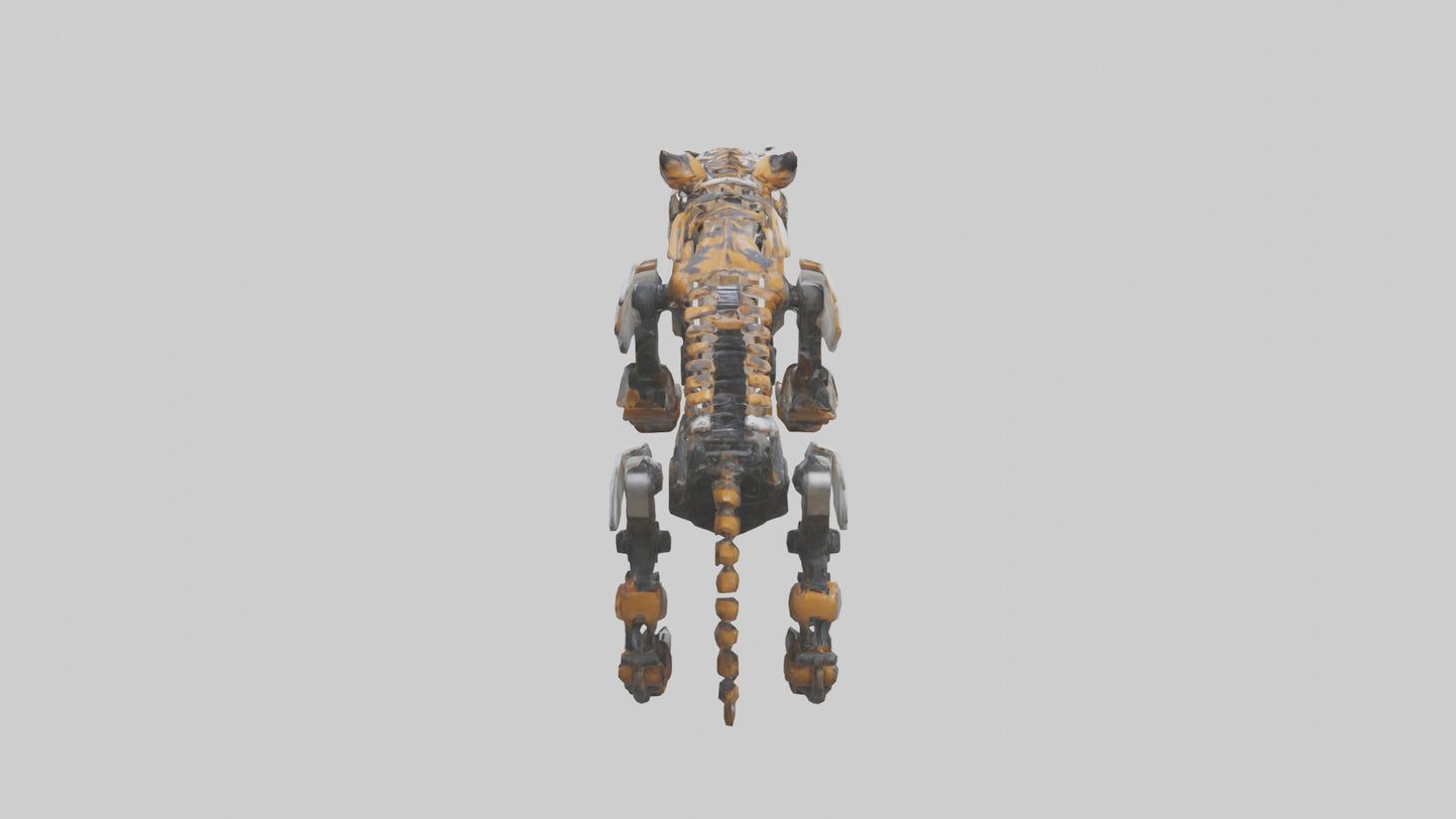 3D model Robot version of a tiger model VR / AR / low-poly