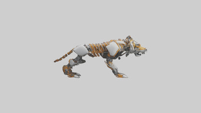 3D model Robot version of a tiger model VR / AR / low-poly