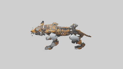 3D model Robot version of a tiger model VR / AR / low-poly