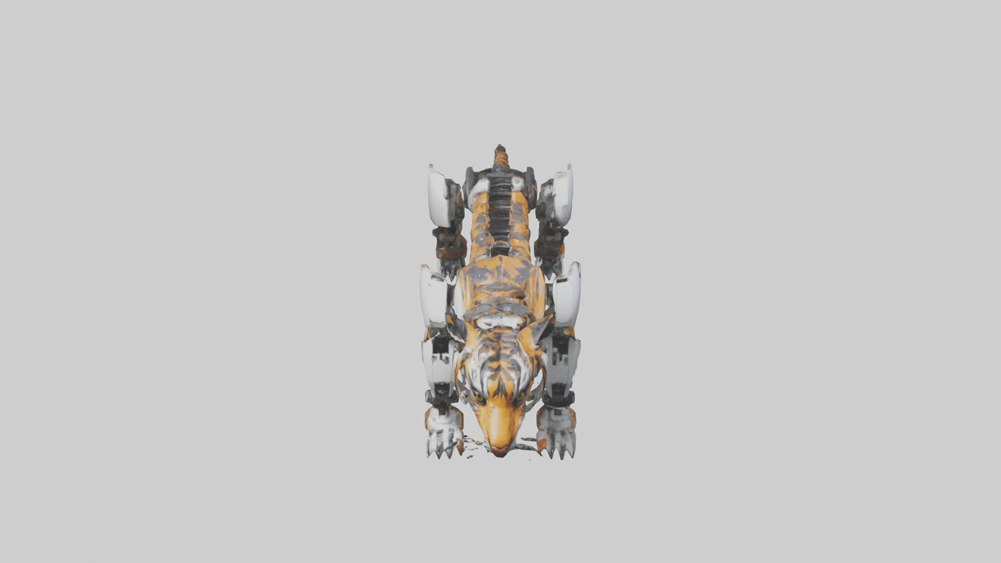 3D model Robot version of a tiger model VR / AR / low-poly