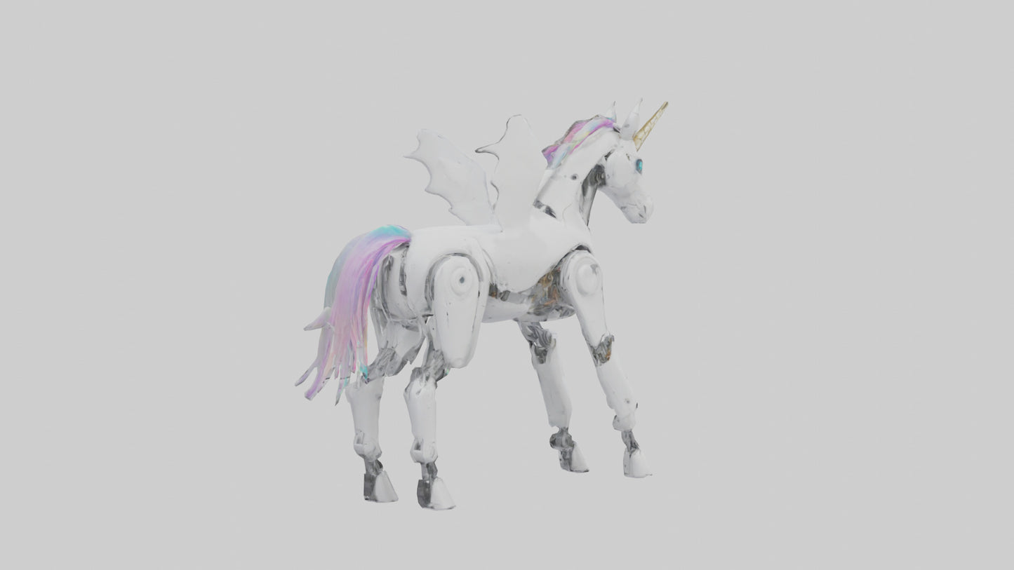 3D model Robot version of a unicorn model VR / AR / low-poly
