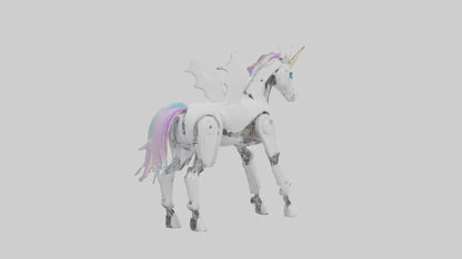 3D model Robot version of a unicorn model VR / AR / low-poly