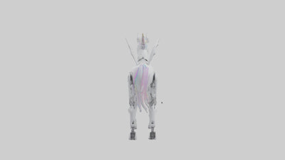 3D model Robot version of a unicorn model VR / AR / low-poly