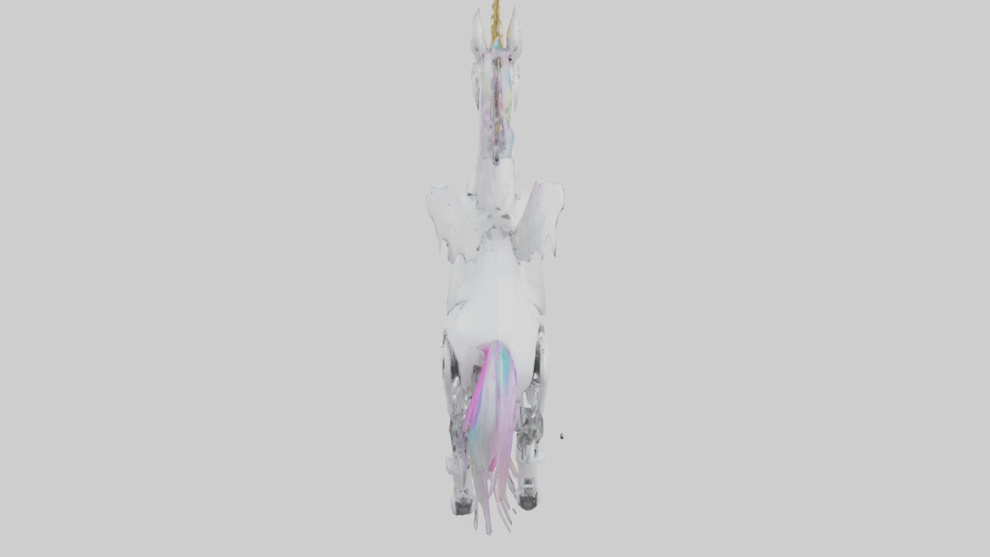 3D model Robot version of a unicorn model VR / AR / low-poly