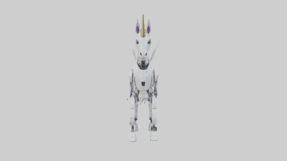 3D model Robot version of a unicorn model VR / AR / low-poly