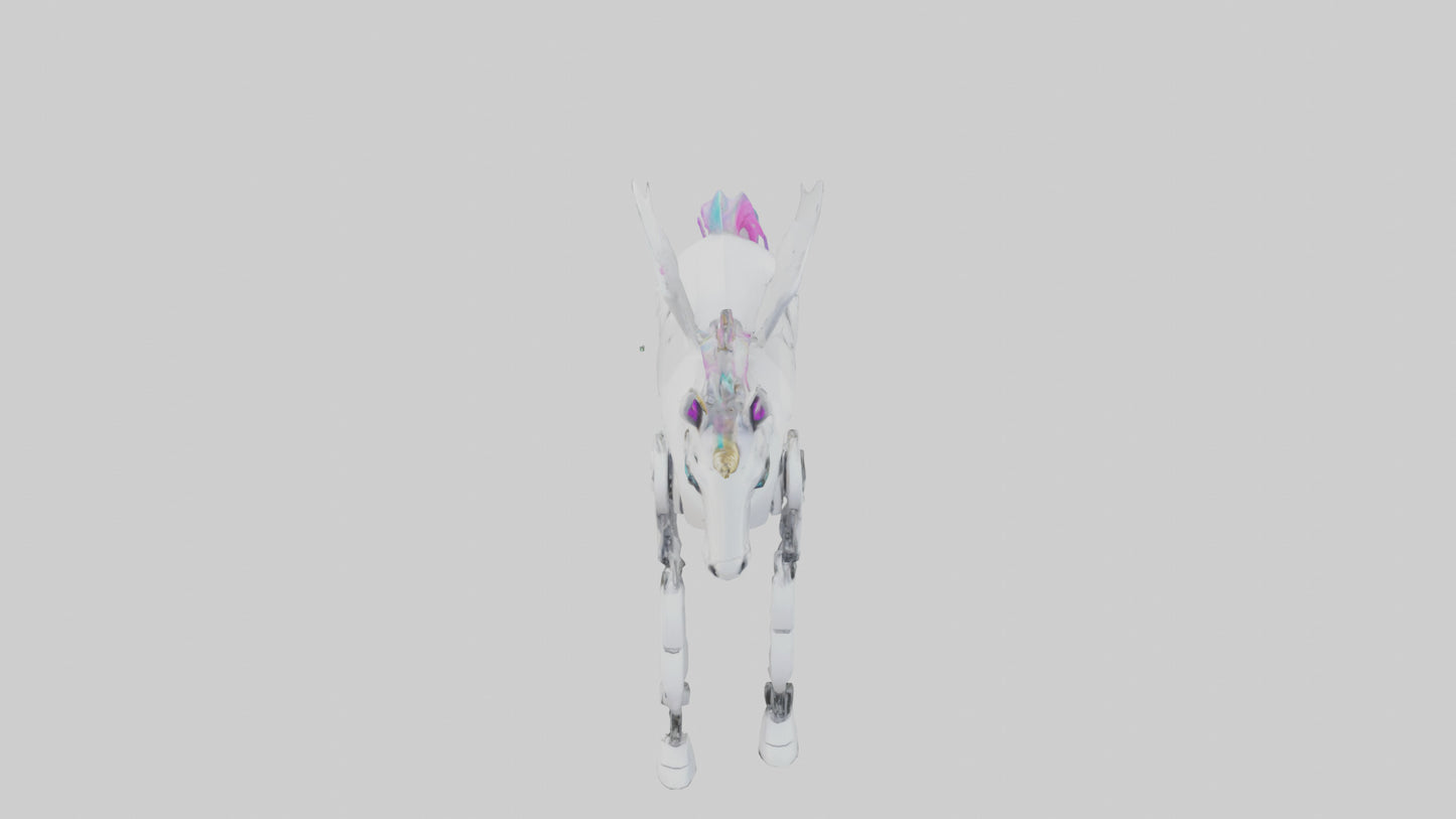 3D model Robot version of a unicorn model VR / AR / low-poly