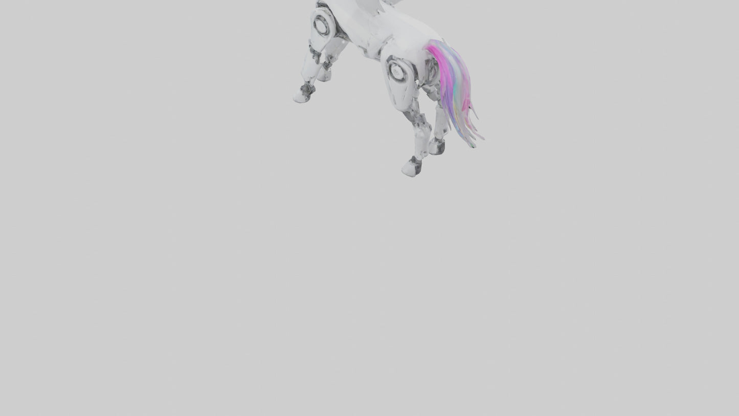 3D model Robot version of a unicorn model VR / AR / low-poly
