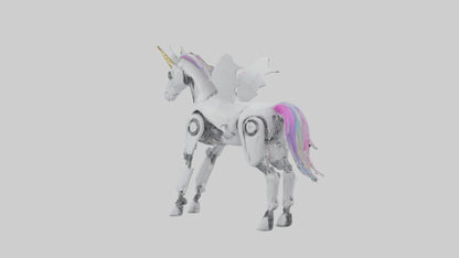 3D model Robot version of a unicorn model VR / AR / low-poly
