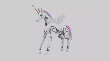 3D model Robot version of a unicorn model VR / AR / low-poly