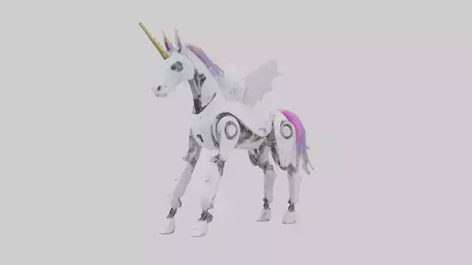 3D model Robot version of a unicorn model VR / AR / low-poly