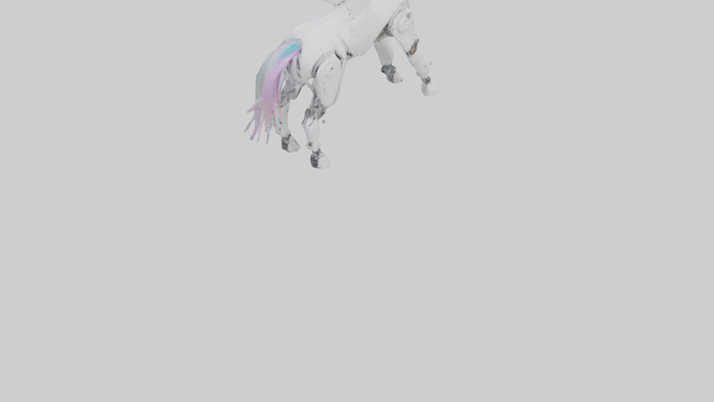 3D model Robot version of a unicorn model VR / AR / low-poly