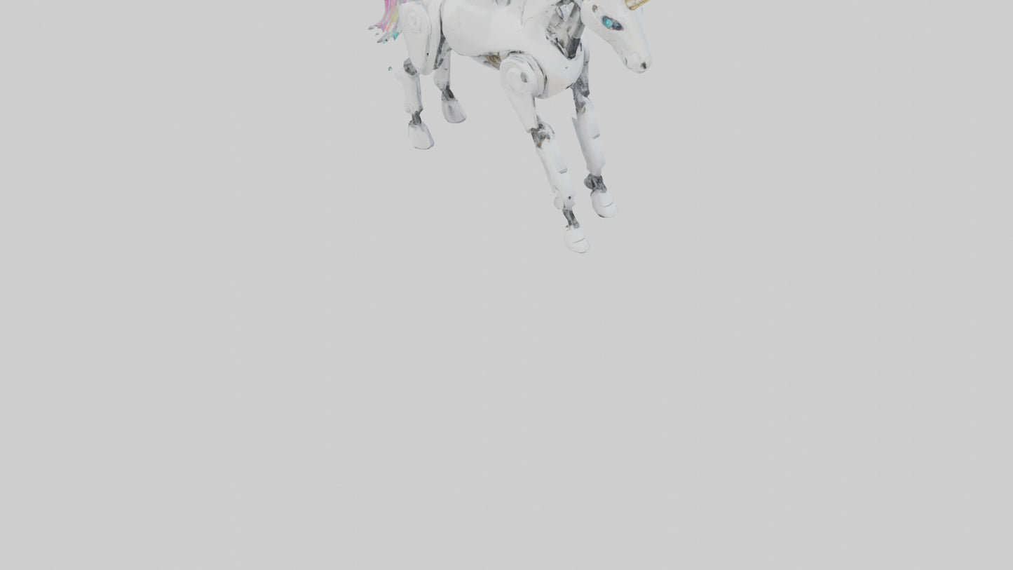 3D model Robot version of a unicorn model VR / AR / low-poly