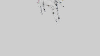 3D model Robot version of a unicorn model VR / AR / low-poly