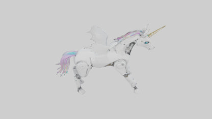 3D model Robot version of a unicorn model VR / AR / low-poly