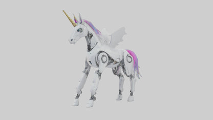 3D model Robot version of a unicorn model VR / AR / low-poly