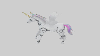 3D model Robot version of a unicorn model VR / AR / low-poly