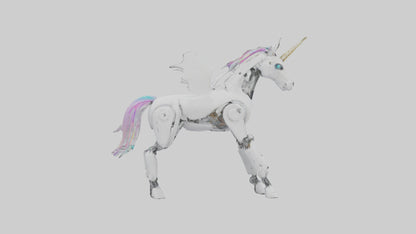 3D model Robot version of a unicorn model VR / AR / low-poly