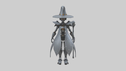 3D model Robot version of a witch model VR / AR / low-poly