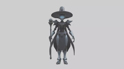 3D model Robot version of a witch model VR / AR / low-poly