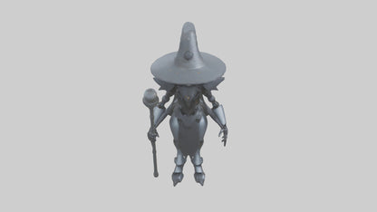 3D model Robot version of a witch model VR / AR / low-poly