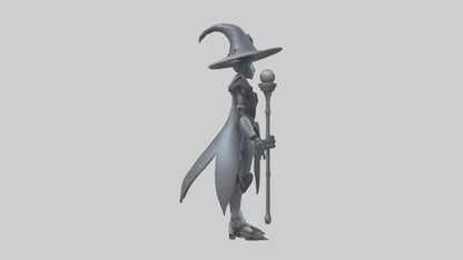 3D model Robot version of a witch model VR / AR / low-poly
