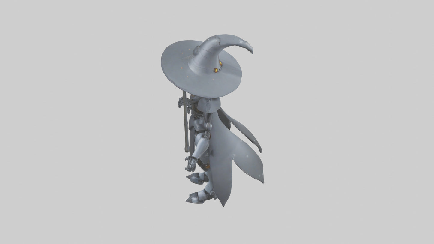 3D model Robot version of a witch model VR / AR / low-poly
