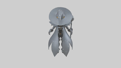 3D model Robot version of a witch model VR / AR / low-poly