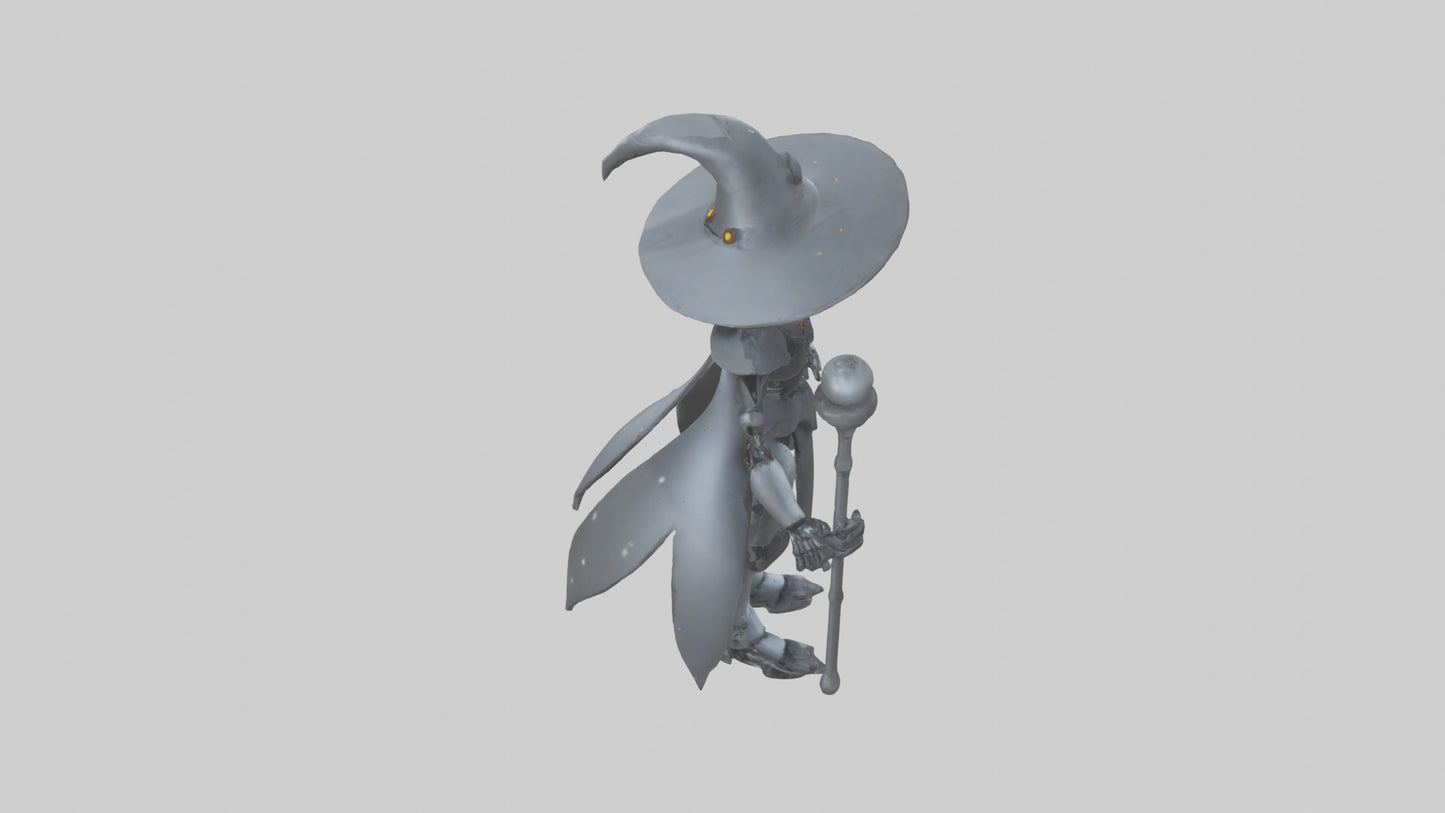 3D model Robot version of a witch model VR / AR / low-poly