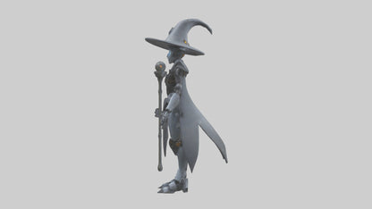 3D model Robot version of a witch model VR / AR / low-poly