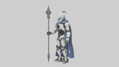 3D model Robot version of a wizard model VR / AR / low-poly