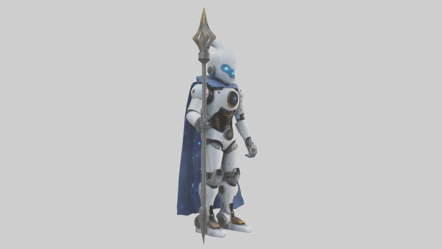 3D model Robot version of a wizard model VR / AR / low-poly