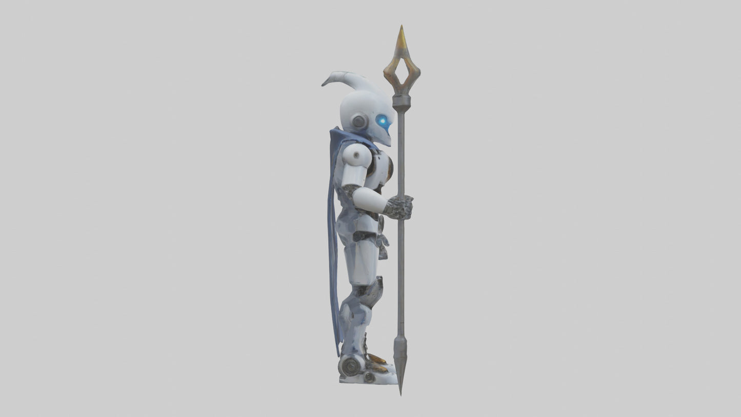 3D model Robot version of a wizard model VR / AR / low-poly