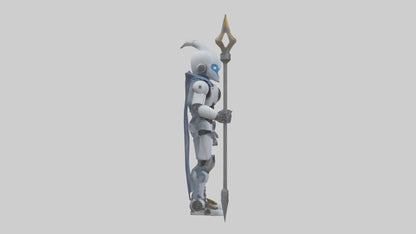 3D model Robot version of a wizard model VR / AR / low-poly