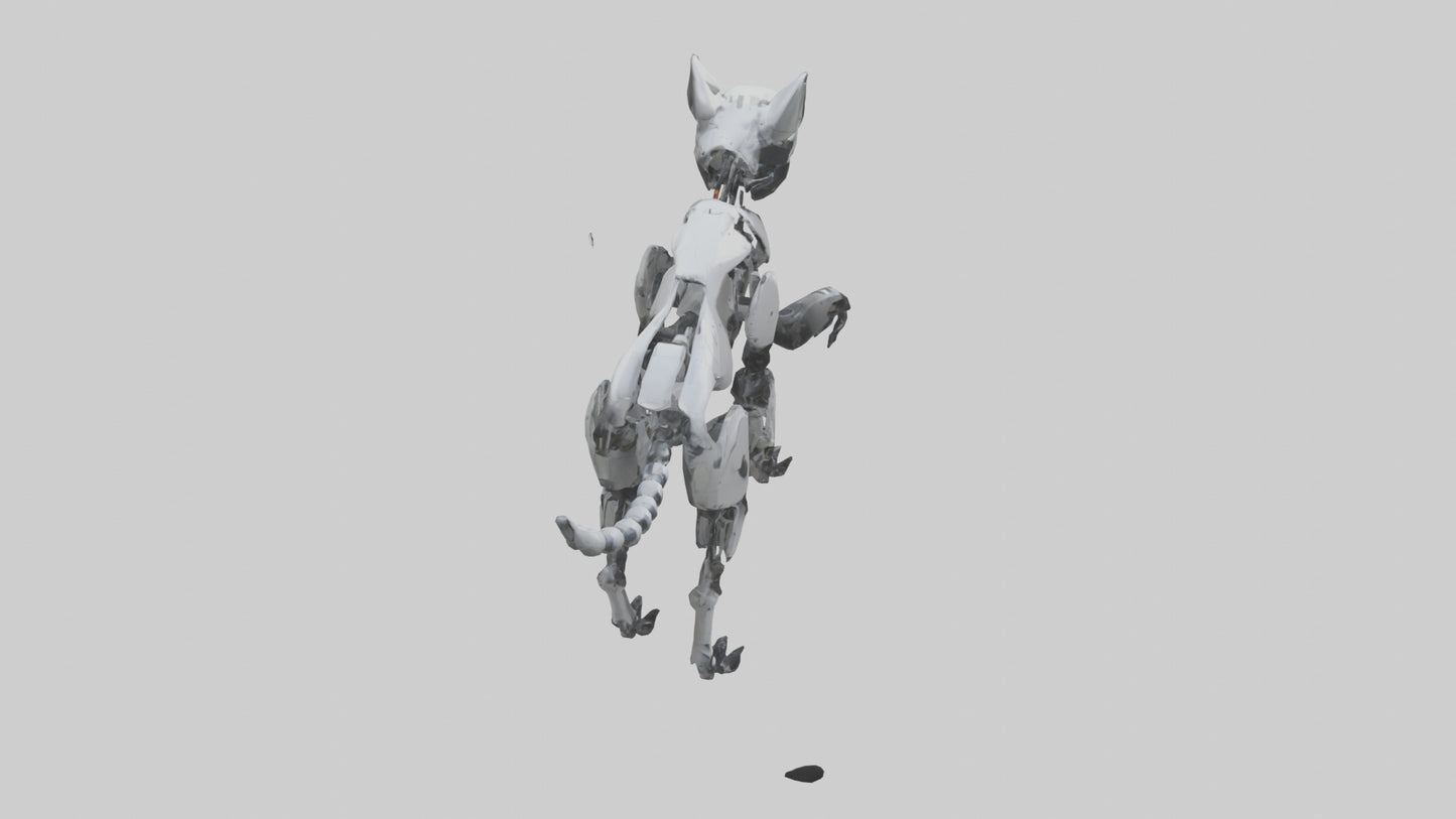 3D model Robot version of a wolf model VR / AR / low-poly