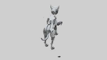 3D model Robot version of a wolf model VR / AR / low-poly