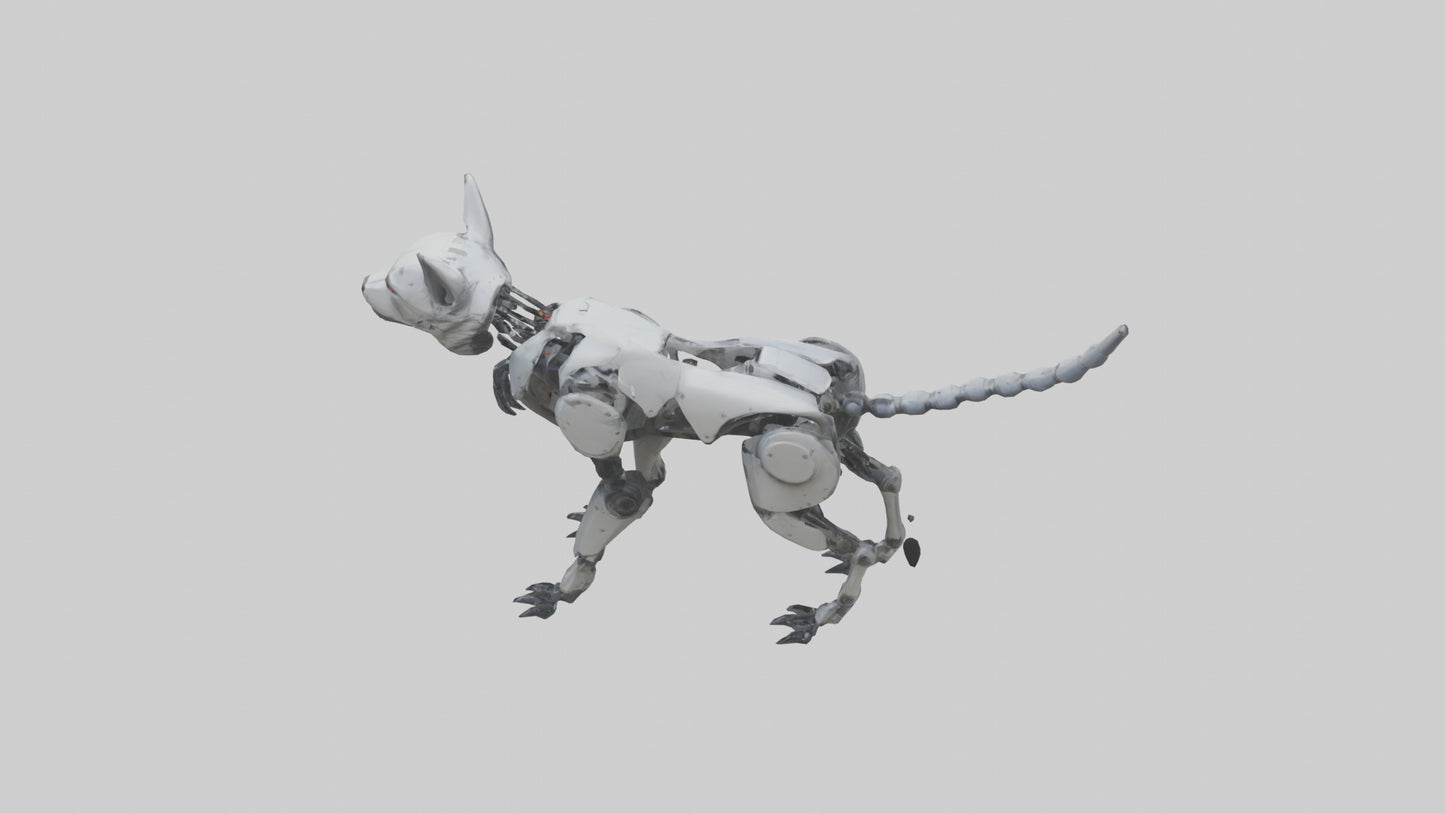 3D model Robot version of a wolf model VR / AR / low-poly