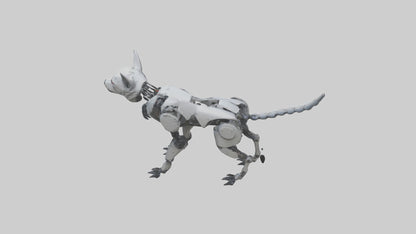 3D model Robot version of a wolf model VR / AR / low-poly