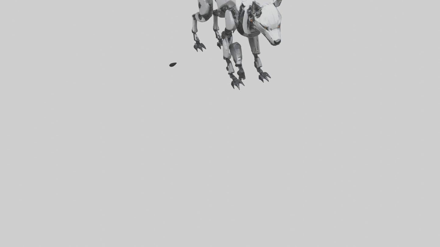 3D model Robot version of a wolf model VR / AR / low-poly