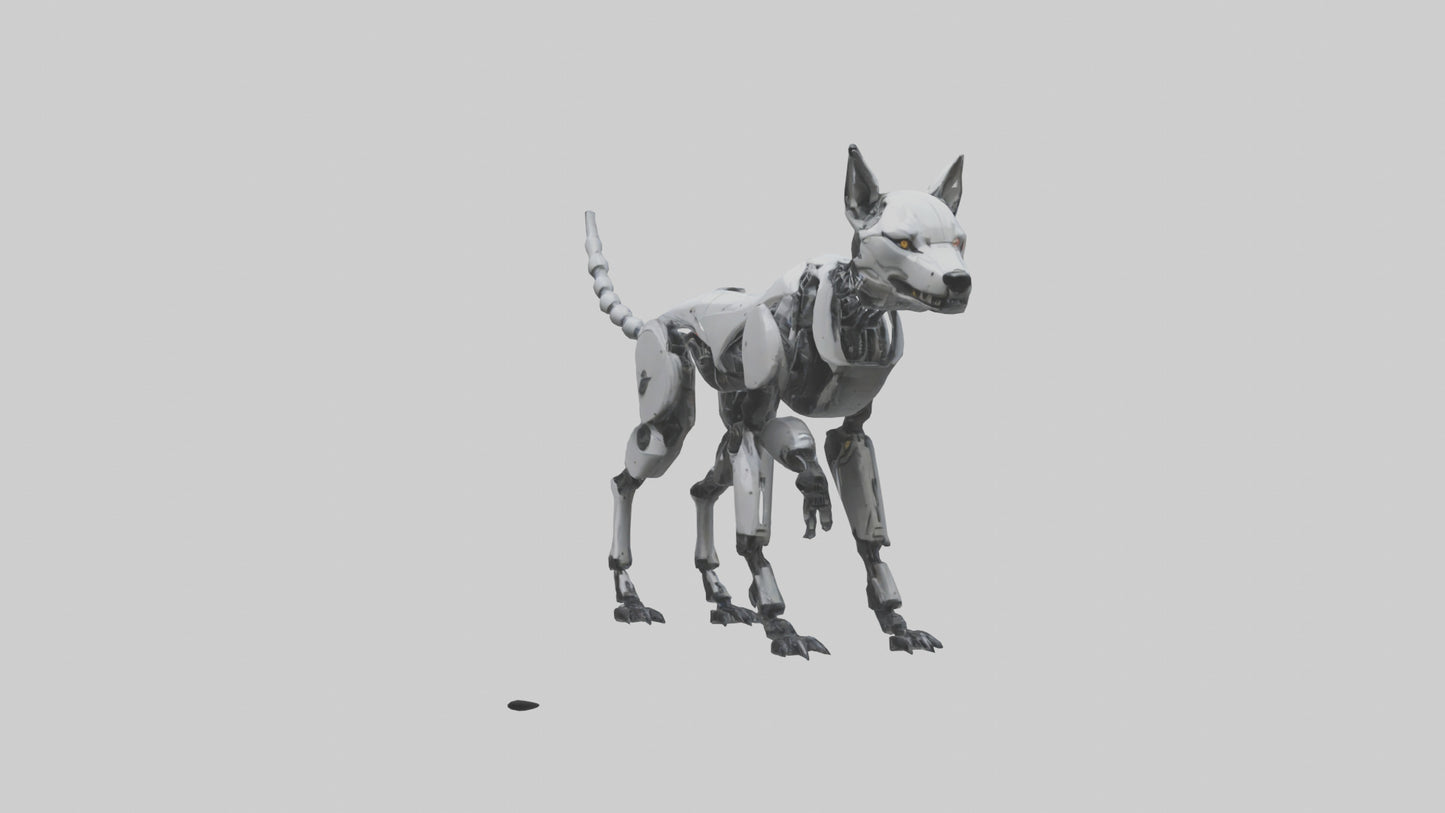 3D model Robot version of a wolf model VR / AR / low-poly